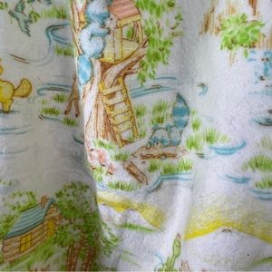 VINTAGE 70s 80s 37.5x44” Beacon Baby Blanket Woodland Creatures‎
